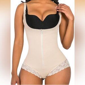 Cream Colored Tummy Control Shapewear Bodysuit